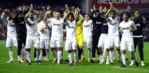 Jogadores do Real Madrid comemoram conquista do Campeonato Espanhol   - Felix Ordonez/Reuters
