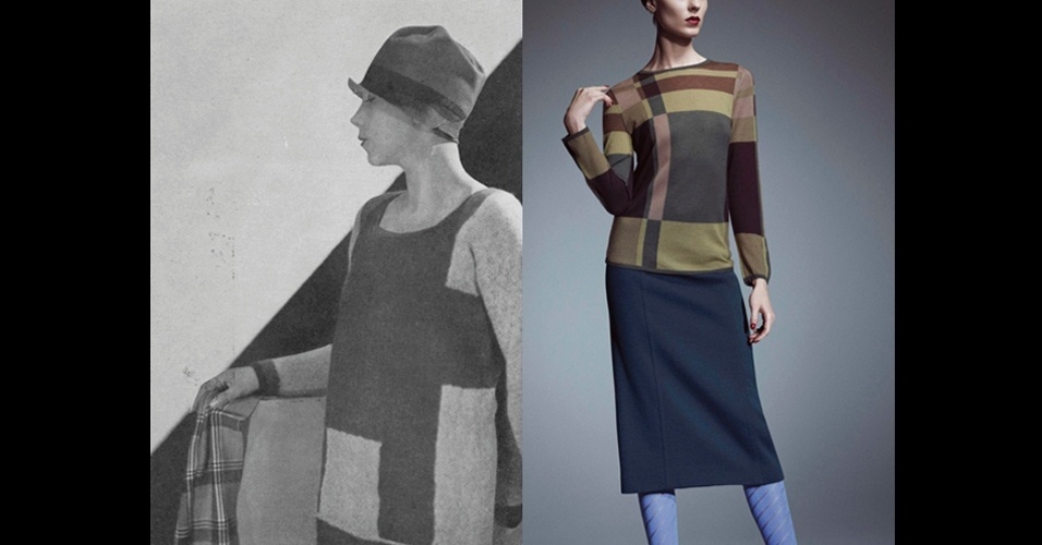 Na galeria "Chique feio" será mostrado como as duas estilistas subvertiam a beleza e o glamour, brincando com o bom e o mau gosto em cores, estampas e tecidos. A imagem da esquerda é de um look Elsa Schiaparelli, na "Vogue", em 1927, e na direita, look da coleção de Inverno 1997, da Miuccia Prada - George Hoyningen-Huené/Toby McFarlan Pond/Metropolitan Museum