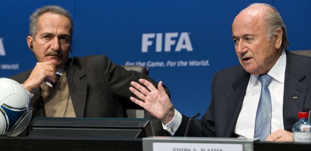 Aldo Rebelo e Joseph Blatter na última reunião entre Fifa e governo em Zurique, Suíça