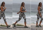 Ex-BBB Monique caminha pela orla da praia, no Rio - AgNews
