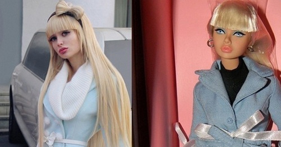 Modelo russa Anzhelika Kenova, que, assim como Valeria Lukyanova, também diz ser a Barbie da vida real. História surgiu na web no início de maio de 2012
