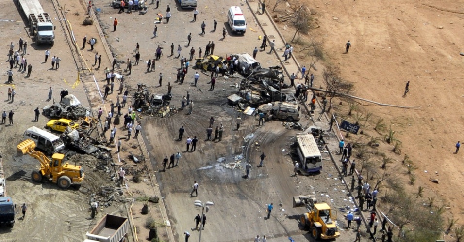 10.mai.2012 - Imagem divulgada pela Agência Sana mostra a vista aérea do local onde duas explosões ocorreram em Damasco, na Síria. Mais de 50 pessoas morreram e mais de 300 ficaram feridas