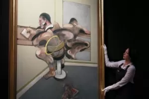 Pintura "Figure Writing Reflected in a Mirror", de Francis Bacon, em exposição na Sotheby"s (9/5/12) - REUTERS/Luke MacGregor