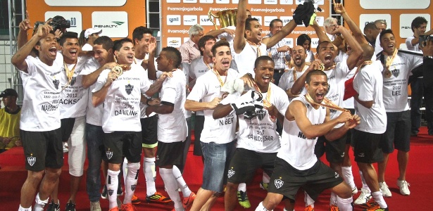 Jogadores do Atlético comemoram conquista do título mineiro de forma invicta - Bruno Cantini/site oficial do Atlético-MG