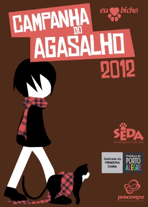 Cartaz da Campanha do Agasalho 2012 de Porto Alegre inclui bichos para doações - Divulgação/Prefeitura de Porto Alegre
