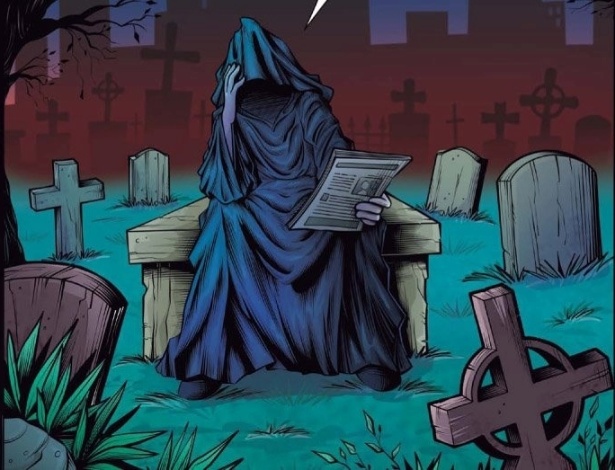 A arte-finalista Thaty Monteiro criou uma versão preocupada da Dona Morte - Reprodução/Facebook