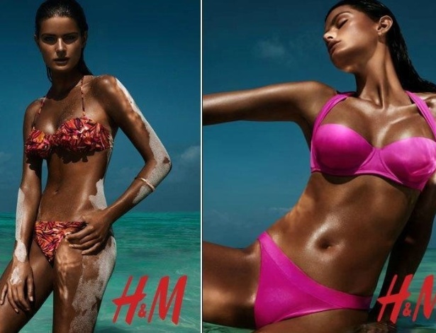 Campanha de biquínis da H&M com a top brasileira Isabeli Fontana está causando polêmica na Europa - Reprodução H&M