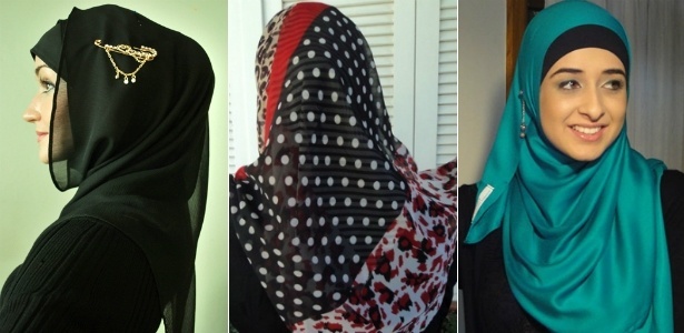 Fernanda Kholoud (esq.) e Falastin Zarruk (dir.) estão entre as brasileiras que levaram à internet suas criações de hijabs - Adriana Terra/UOL/Divulgação