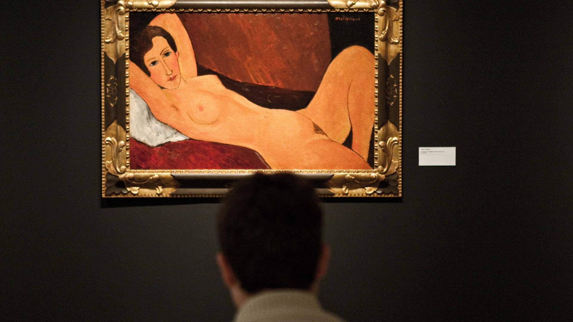 "Grand Nu Allonguè", um dos quadros mais emblemáticos do italiano Modigliani é exposto no MASP a partir desta quinta (17) - Danilo Verpa/Folhapress