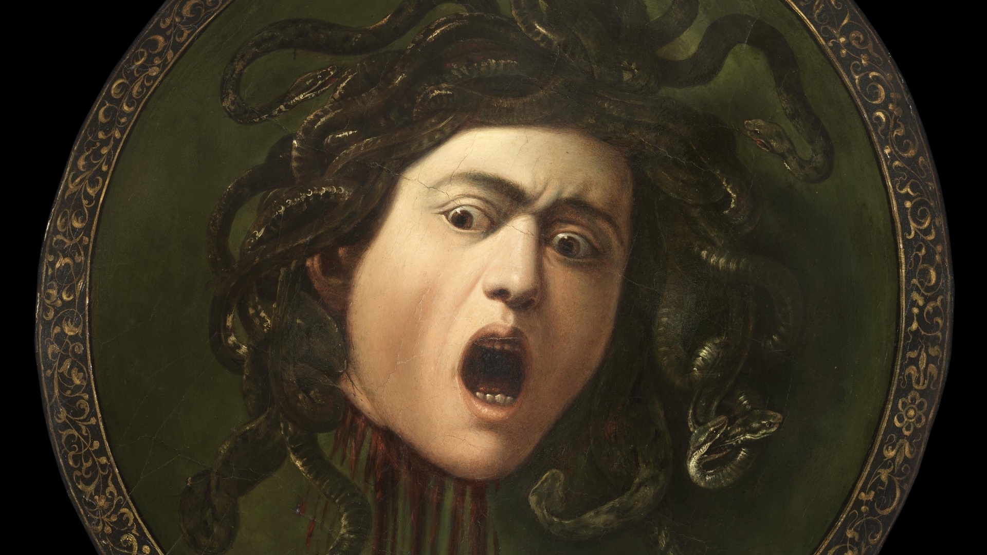 "Medusa Murtola", foi pintada por Caravaggio com base em sua própria imagem. Ao invés de tela, foi criada em um escudo, pois de acordo com o mito grego, Perseu matou Medusa e colou sua cabeça em um escudo para evitar que transformasse seus inimigos em pedra. Uma nova versão da obra foi descoberta em fevereiro de 2012 - Divulgação