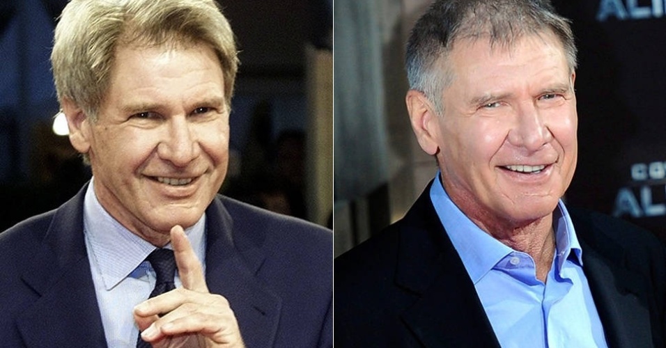 O ator americano Harrison Ford, 69, já foi loiro, mas hoje tem fios brancos que contrastam com os mais escuros