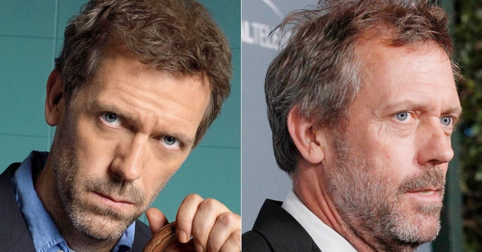 O ator britânico Hugh Laurie, 52, acumulou alguns fios brancos ao longo de oito anos em House