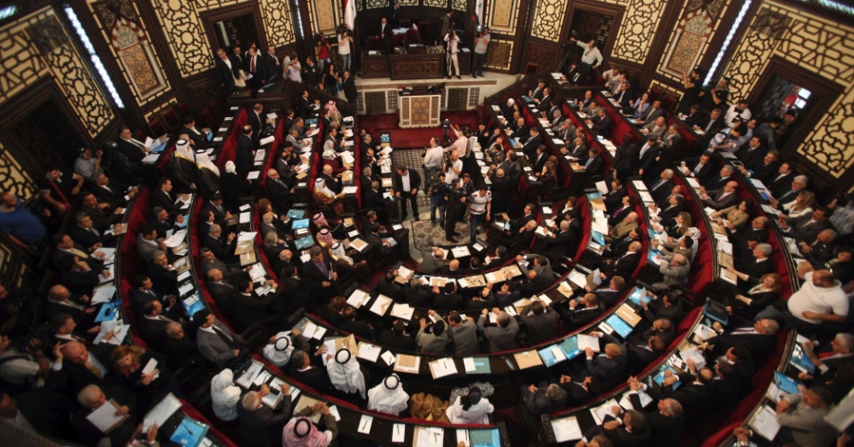 24.mai.2012 - Vista geral do parlamento Sírio, onde nesta quinta-feira (24) ocorreu a primeira sessão após as eleições legislativas de 7 de maio