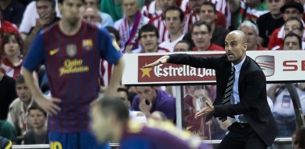 Guardiola se despediu do Barcelona nesta sexta-feira com o título da Copa do Rei - Emilio Naranjo/EFE