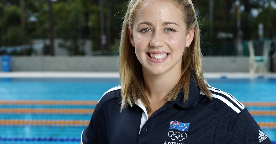 A australiana Brittany Broben durante apresentação da equipe de saltos ornamentais para os Jogos de Londres