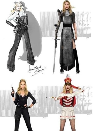 Modelos desenhados por Jean-Paul Gaultier que serão usados por Madonna na turnê "MDNA" - Reprodução