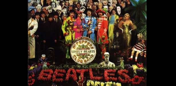 Capa de "Sgt. Pepper"s Lonely Heart Club Band", dos Beatles - Montagem/Vírgula