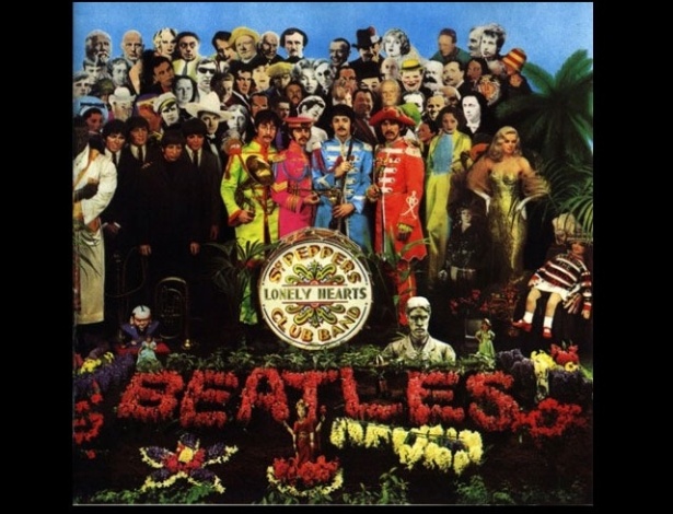 Capa de "Sgt. Pepper's Lonely Heart Club Band", dos Beatles - Montagem/Vírgula