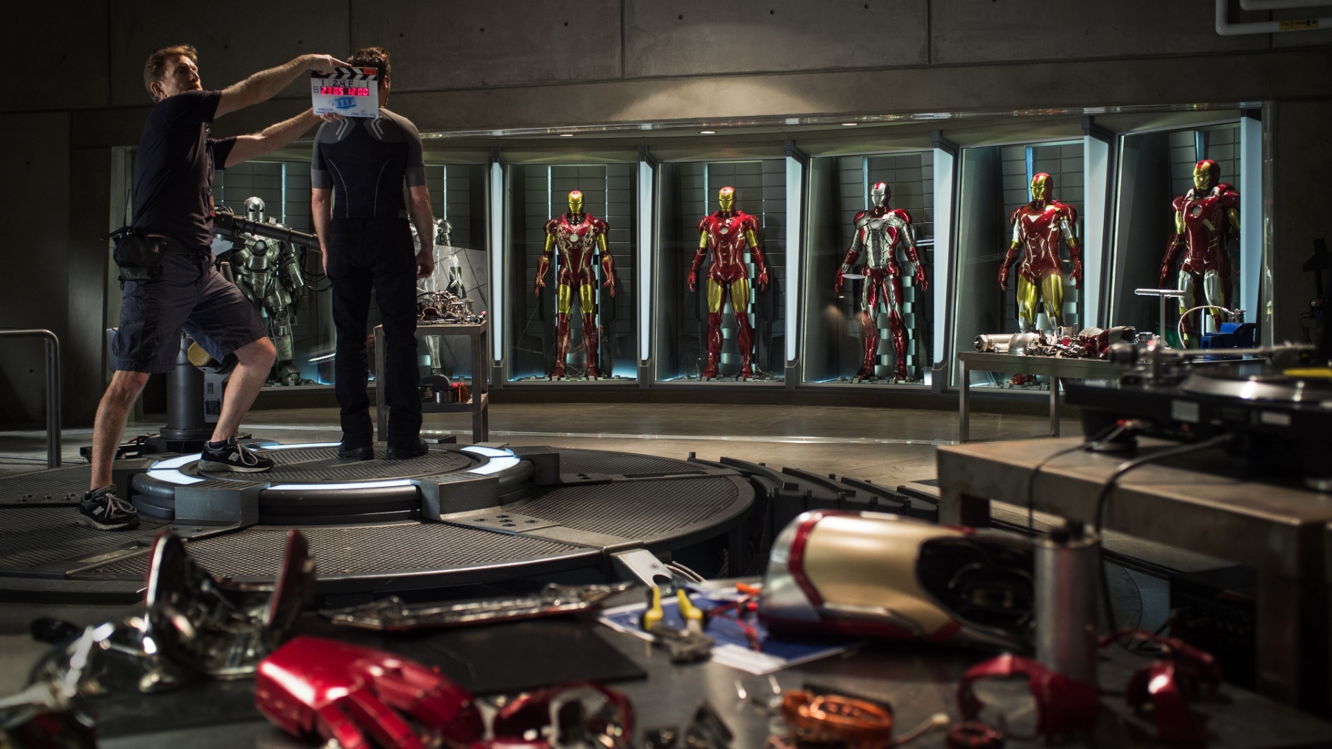 Foto dos bastidores das filmagens de "Homem de Ferro 3" (4/6/12) - Divulgação