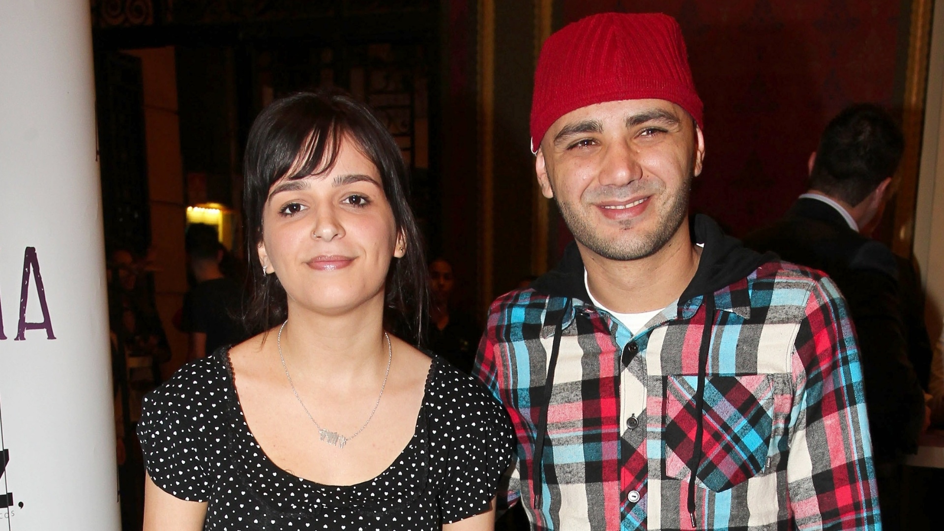 Amandinha e Alfinete, companheiros de Eduardo Sterblitch no "Pânico",  na estreia do monólogo "A Velha", no Teatro Abril em São Paulo (4/6/12) - Foto Rio News