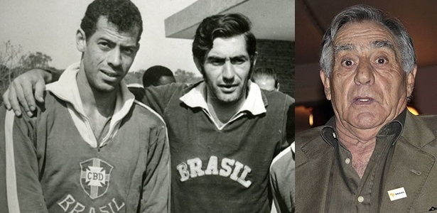 Goleiro Félix, com Carlos Alberto na seleção (à esquerda) e em foto mais recente - Arquivo/Folhapress