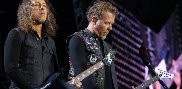 Kirk Hammet e James Hetfield tocam com o Metallica em show para prisioneiros na Dinamarca (6/6/12) - Nils Meilvang/Scanpix 