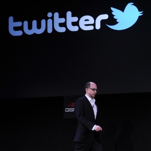 Dick Costolo, diretor-executivo do Twitter, durante apresentação no Mobile World Congress de 2011 - Josep Lago/AFP