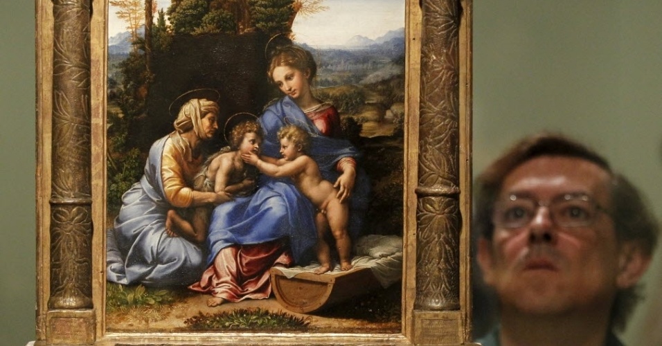 Museu do Prado e Louvre se reúnem para maior exposição sobre o pintor renascentista Rafael Sanzio. A exposição está em cartaz no Museu do Prado, em Madri, a partir de 12/6  - EFE/Chema Moya 