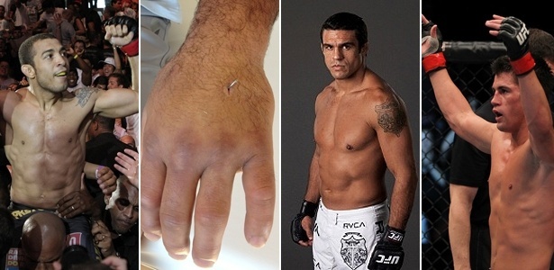 Bruxa solta: Aldo tem lesão muscular, Belfort machucou a mão e Cruz rompeu ligamento - Arte/UOL
