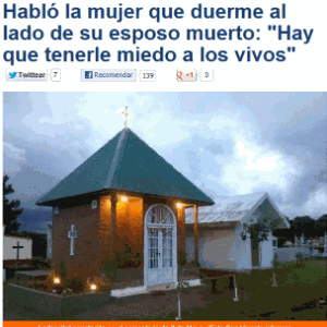 Mausoléu construído em cemitério na Argentina; viúva diz não ter dinheiro para o hotel - Reprodução/Misiones Online