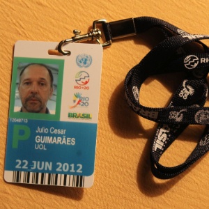 Exemplo de credencial de imprensa da Rio+20 - Julio Cesar Guimarães/UOL
