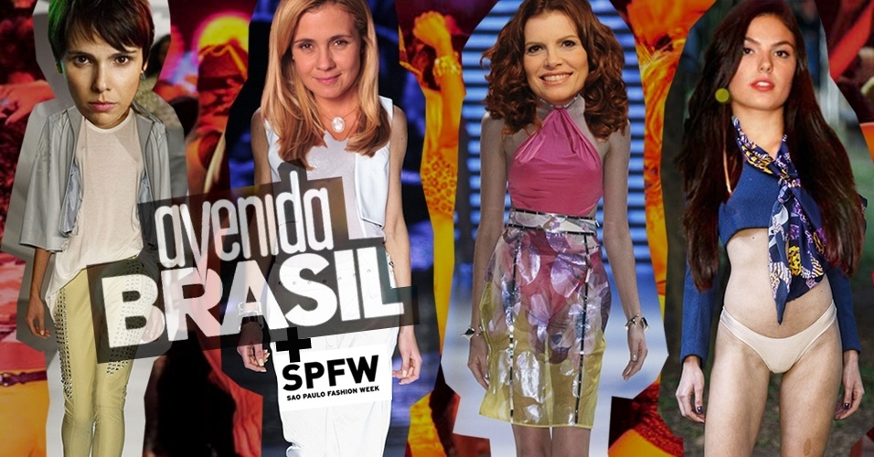 O que aconteceria se as personagens da novela "Avenida Brasil" fossem parar nas passarelas? O UOL selecionou looks desfilados na temporada de Verão 2013 do SPFW e sugere aqueles que combinam com cada personagem. Navegue pelo álbum e veja como ficariam as versões "fashionistas" de Carminha (Adriana Esteves), Nina (Debora Falabella), Suelen (Isis Valverde), Verônica (Débora Bloch), Noêmia (Camila Morgado), Alexia (Carolina Ferraz) e Débora (Nathalia Dill) - Fotos Alexandre Schneider/UOL e Arte Didi Cunha/UOL