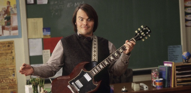 O ator Jack Black como o professor roqueiro Dewey Finn, em "Escola do Rock" - Reuters