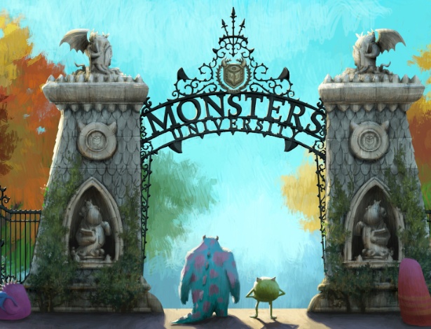Arte conceitual da animação "Universidade Monstros", da Pixar - Divulgação