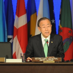 O secretário-geral da ONU em discurso na Rio+20 - AFP