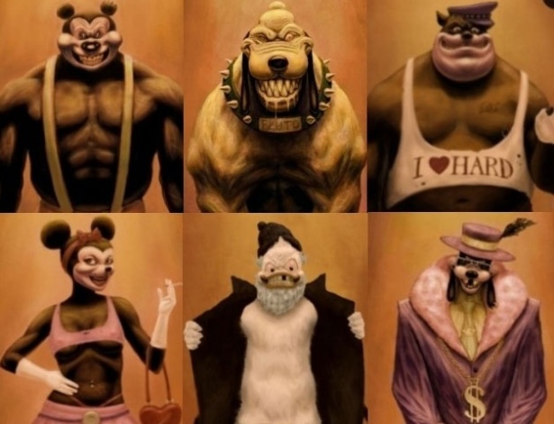 Personagens Disney redesenhados por Testosteronman - Montagem