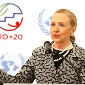 Hillary Clinton participa do último dia da Rio+20, representando o presidente dos EUA, Barack Obama