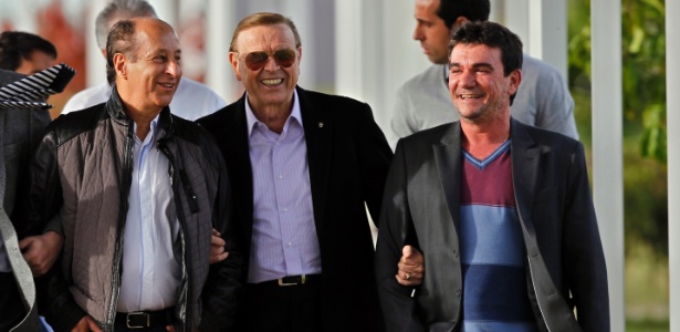  Del Nero, Marin e Andrés Sanchez juntos antes da saída do último da CBF, em 2012 - Almeida Rocha/Folhapress