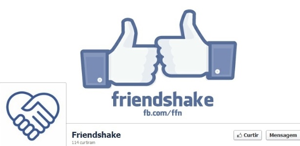 Página do Friendshake no Facebook. Serviço ajuda na interação de pessoas que estão próximas - Reprodução