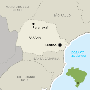 Paranavaí (PR) fica a 516 km de Curitiba - Arte UOL