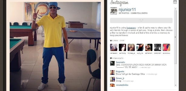 Neymar aumentou a dúvida ao não explicar o porquê da foto de azul e amarelo - Reprodução