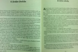 À esquerda, o capítulo "O Senhor Perdido", que deveria ser seguido por "Soprado ao Vento". Na edição brasileira, na página 277 aparece o trecho "A Noiva Rebelde" - Reprodução