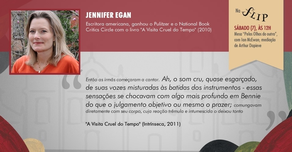 "Ah, o som cru, quase esgarçado, de suas vozes misturadas às batidas dos instrumentos - essas sensações se chocavam com algo mais profundo em Bennie do que o julgamento objetivo ou mesmo o prazer; comungavam diretamente com seu corpo, cuja reação trêmula e intumescida o deixou tonto." - "A Visita Cruel do Tempo", de Jennifer Egan (Intrínseca, 2011) - Arte/UOL