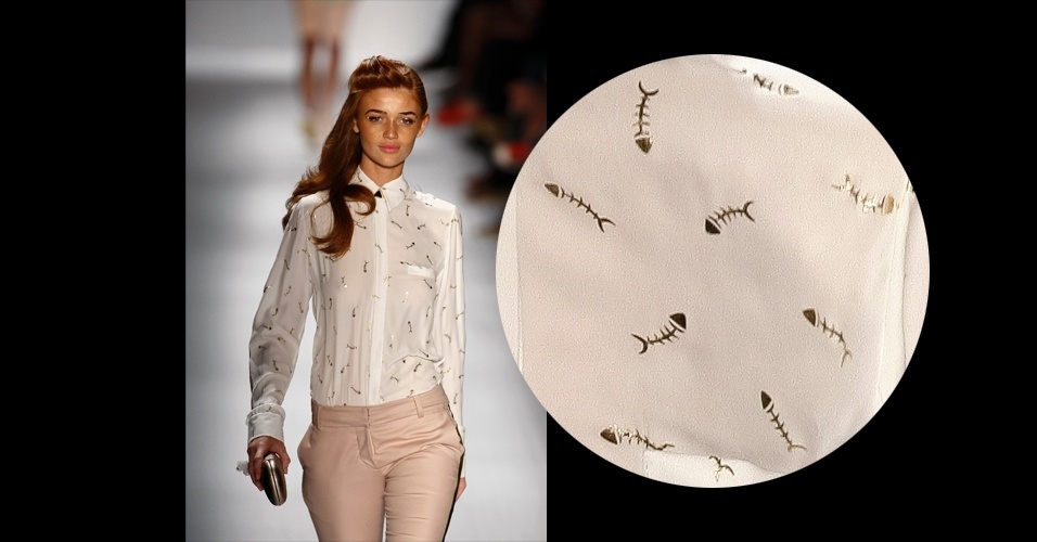 Pequenos peixinhos dourados, quase invisíveis ao vistos da passarela, estamparam a camisa da Auslander - Alexandre Schneider/UOL