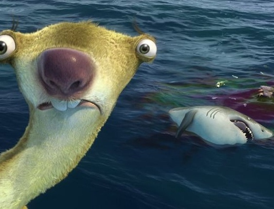 Em "A Era do Gelo 4", Sid aparece em alto-mar. O longa estreia dia 29 de junho no Brasil e será exibido em 3D  - Divulgação