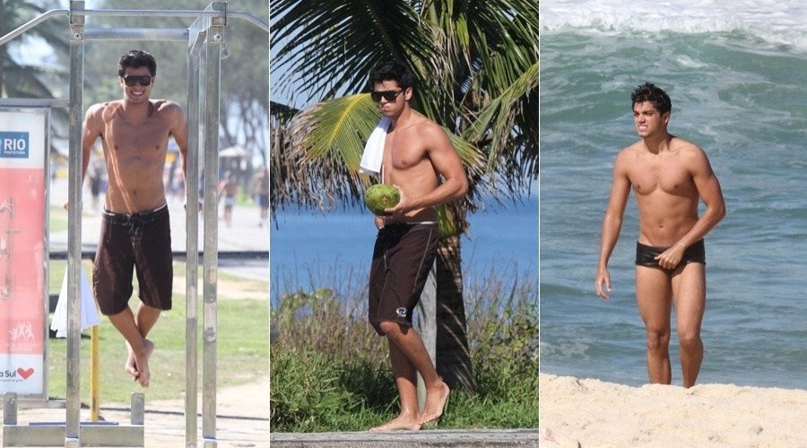 Rodrigo Simas se exercitou nesta sexta pela orla da praia do Recreio, zona oeste do Rio (28/6/12)