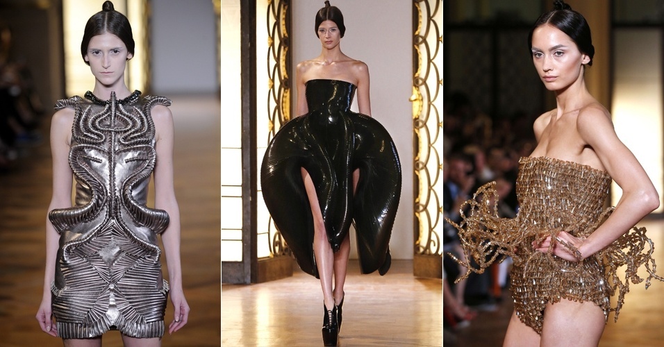 Looks de Iris Van Herpen para o Inverno 2012 na semana de alta-costura de Paris (02/07/2012) - AFP/AFP/EFE