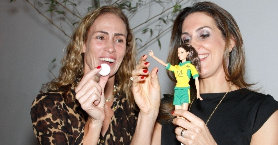 Fernanda Venturini reencontra Ida durante o evento realizado em São Paulo. A dupla esteve no grupo que conquistou o bronze na Olimpíada de Atlanta-1996