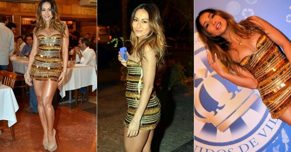 Com vestido curto e cheio de brilho, a apresentadora Sabrina Sato participa de festa no Rio de Janeiro (5/7/12)