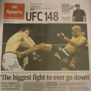 Jornal USA Today, de maior circulação nos EUA, destaca o UFC 148 em caderno especial - Reprpdução